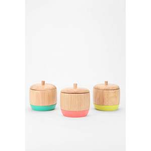 Handcrafted Wooden Enamel Printed <b>Storage</b> Jar Sustainable <b>Kitchen</b> <b>Container</b> - Product Image 5
