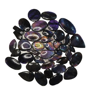 Offre Spéciale : Cabochon de Labradorite Naturelle Polie Lisse, Formes Variées, Effet de Couleur Violet, pour la Fabrication de Bijoux, 20-45mm, 8-12g - Product Image 3