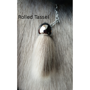 Sporran écossais en fourrure grise à trois chaînes et pompons, en cuir noir, semi-équipé, accessoire de tenue des Highlands pour hommes - Product Image 4