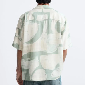 Chemise hawaïenne à manches courtes boutonnée à imprimé floral de haute qualité pour hommes - Product Image 2