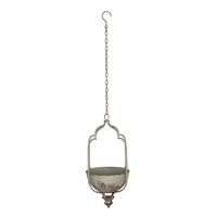 Pot de fleurs suspendu en métal galvanisé vintage, style rustique, pour plantes d'intérieur et d'extérieur