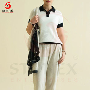 เสื้อเชิ้ตผ้าฝ้ายวินเทจ แขนสั้น สไตล์ลำลอง ถักทอเป็นมิตรกับสิ่งแวดล้อม ปักลายด้านหน้า ระบายอากาศได้ดี เสื้อผู้หญิง - Product Image 2