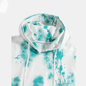 Sweat-shirts tie-dye personnalisés avec logo, en coton mélangé de haute qualité, pour hommes, en tissu polaire, pour l'hiver, en vente. - Product Image 2