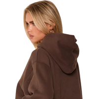 Ensemble de survêtement décontracté en molleton pour femme, pull à capuche oversize et pantalon, coupe ample, taille élastique, manches à revers, tenue de sport