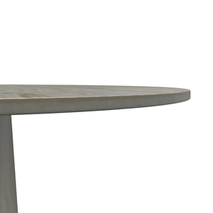 Mesa de comedor con base de pedestal de madera maciza de mango, forma ovalada, construcción robusta, acabado gris, con metal, para oficina, hogar, restaurante. - Product Image 3