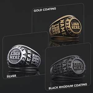 Anillo Escolar BOJ 007, Anillo de Graduación Universitario Personalizado de Plata con Diamantes, Unisex, Anillo de Clase, Regalo para Fiestas y Eventos - Product Image 2