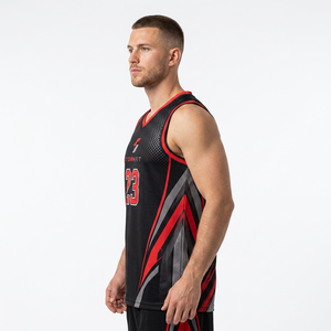 Maillot de basket sublimé Storm Fit pour homme, col en V, sans manches, anti-humidité, 100 % polyester, tenue d'équipe, numéro 23 - Product Image 3