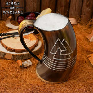 Taza de Cuerno Portátil Hecha a Mano, Estilo Vikingo con Diseño Animal, Pulida, con Tapa y Boquilla para Café y Shots - Product Image 5