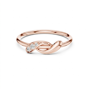 Bague Infini en Or Rose 14K Massif avec Diamant de Laboratoire, Style Romantique pour Femme, Idéale pour Fiançailles, Anniversaire, Fête, Coupe Brillante E - Product Image 2