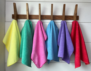 Ensemble de serviettes de nettoyage en microfibre, couleur unie, rectangulaires, séchage rapide, pour cuisine et voiture, tissu uni tissé - Product Image 6