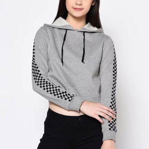 Dernier style, couleur personnalisée, sweats à capuche courts pour femmes, vente en gros, vêtements de sport personnalisés, sweat à capuche court pour femmes - Product Image 1