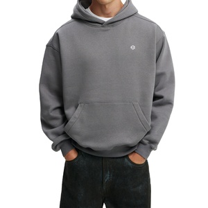 Sudadera con Capucha Extra Grande Gris Unisex, Felpa Gruesa, Logotipo Minimalista, Ropa Urbana para Marcas de Venta al Por Mayor OEM - Product Image 1