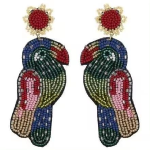 Pendientes Colgantes Bordados con Diseño Tribal Azteca Abstracto, en Forma de Corazón, para Fiestas y Eventos - Product Image 4