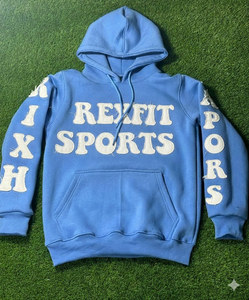 REXFIT SPORTS Sudadera con Capucha Extra Grande Personalizada para Hombre, Sudadera con Bordado y Parches Estilo Urbano 2025 - Product Image 1