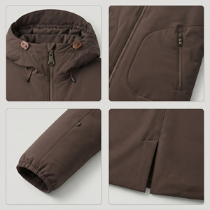 Wholesale <b>Men's</b> Heavyweight <b>Winter</b> Jacket 100% Cotton Polyester <b>Winter</b> Windproof Coat <b>Men's</b> Full Zipper Hooded Bomber Jacket - Product Image 6