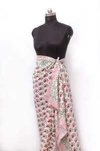 Cotton Printed Beach <b>Wrap</b> for Women Summer Vacation Pareo Floral <b>sarong</b> Pool Cover Up. - Product Image 4