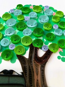 การ์ดควิลลิ่ง ต้นไม้สีเขียวแห่งความสงบสุข แรงบันดาลใจจากธรรมชาติ ช่วงเวลาแห่งชีวิต การ์ดอวยพรทำมือ ซองการ์ดอวยพร ศิลปะกระดาษเวียดนาม - Product Image 2