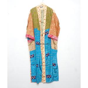 Kimono de Lujo con Parches de Seda, Romántico y Vintage, para Otoño e Invierno, Bata Larga y Suave para Mujer, Ropa de Dormir Boho Transpirable - Product Image 4