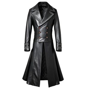Manteau Trench Formel pour Homme en Cuir de Mouton Véritable Noir, Imperméable, Respirant, Anti-Plis, Séchage Rapide, Écologique - Product Image 2