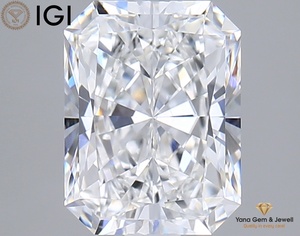 Diamant CVD de laboratoire de 2,00 carats, taille radiant, couleur D, clarté VVS2, avec certificat IGI, collection tendance pour femmes - Product Image 1