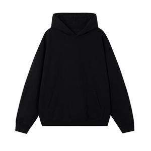 เสื้อฮู้ดโอเวอร์ไซส์แบบยูนิเซ็กซ์ สีพื้น ผ้าฝ้ายถัก 100% สวมใส่สบายๆ สำหรับฤดูใบไม้ร่วง มีกระเป๋า ดีไซน์ตามสั่ง - Product Image 5
