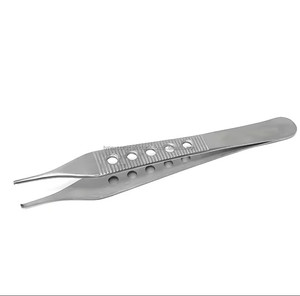 Pinzas Adson Fenestradas de Acero Quirúrgico Inoxidable con 1x2 Dientes, Micro Pinzas para Tejidos - Product Image 1