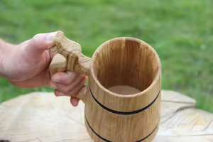 Taza de madera con tapa a prueba de fugas, aislamiento al vacío, taza de café, decoración de lujo para el hogar, tazas de café novedosas con forma de barril de madera - Product Image 3