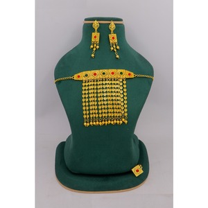 Gold Plated Micro Forming Necklaces <b>Wedding</b> & Traditional Jewelry Set <b>Gift</b> for Women Copper & Brass Martasha - Product Image 4