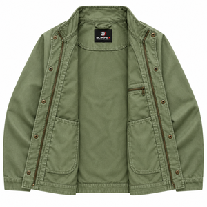 Chaqueta de Algodón Lavado Unisex Personalizada OEM, Cuello Alto, Estilo Casual, Fabricante de Marca Privada Directo de Fábrica Blimpex INT - Product Image 2