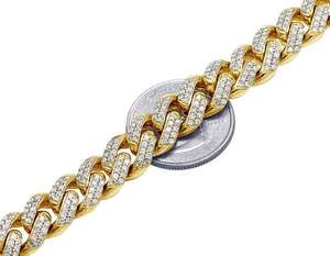 Collier en argent avec moissanite, style cubain, chaîne de luxe tendance hip-hop, bijou élégant unisexe, cadeau de mariage - Product Image 3