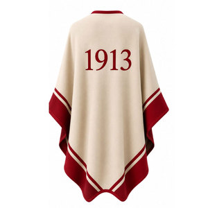 Delta Sigma Theta Women Cape <b>Shawl</b> <b>Wool</b> Long Wrap 1913 Greek Sorority Fashion Scarf - Product Image 3