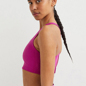 Women's Yoga Sports <b>Bra</b> with Spandex/Polyester Medium Support Adjustable <b>Straps</b> Breathable Front Logo Position - Product Image 5