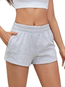 Shorts de sport pour femmes personnalisés, de haute qualité, respirants, 100% coton, avec cordon de serrage à la taille, coupe régulière, logo personnalisé - Product Image 1