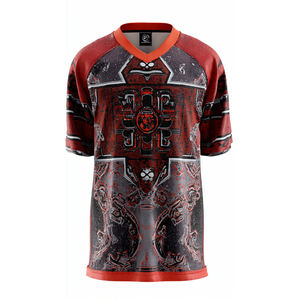 Maillot de lacrosse pour homme 100% polyester, sublimation, col en V, manches courtes, nom de l'équipe - Product Image 4