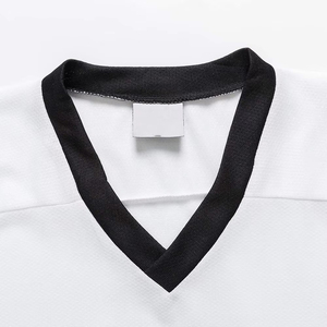 Camiseta de Hockey sobre Hielo Blanca con Cuello en V, Manga Larga, Malla Rayada, Unisex, para Adultos, Transpirable, Corte Regular - Product Image 6
