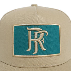 Logotipo personalizado 5 Panel A Marco Snap Back Hat Bandera 3D M Bordado Curvo Bill Gorra de algodón de béisbol al por mayor - Product Image 4