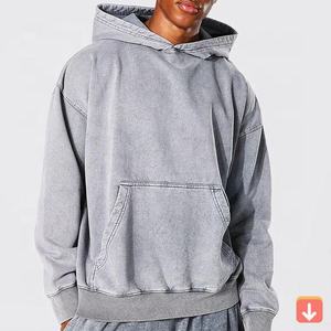Premium Quality <b>Men's</b> <b>Long</b> <b>Sleeve</b> Pullover Hoodie 100% Cotton Acid Washed Solid Thermal Color for Winter - Product Image 1