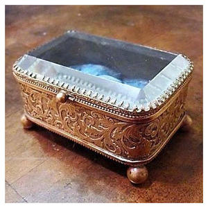 Boîtes à bijoux modernes en verre biseauté en laiton, finition laiton antique artisanale |   Boîte de rangement décorative de luxe pour bibelots, couleurs et tailles personnalisées - Product Image 5