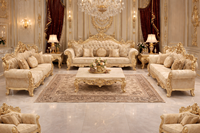 Ensemble de canapés en teck massif sculpté à la main, couleur et taille personnalisées, 8 places, meubles de salon, luxe, confortables et durables