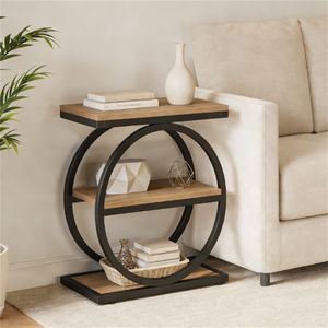 โต๊ะน้ำชาโครงโลหะทรงกลม โต๊ะข้างโซฟา โต๊ะข้างเตียง - Product Image 1