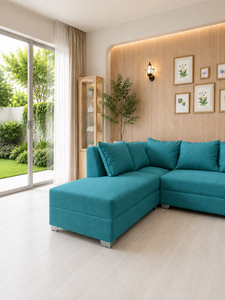 Sofá Seccional Moderno en Forma de L Union Tosca con Patas Metálicas y Respaldo Acolchado para Sala de Estar, Villa, Sofá de Gran Tamaño, Fabricante de Sofás - Product Image 4