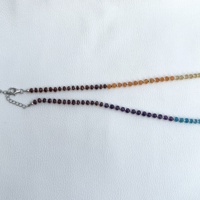 Collier en argent 925 fait main avec des perles rondes facettées en pierres semi-précieuses naturelles de haute qualité de 3 mm et 4 mm, bijoux de mode