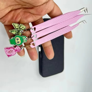 Pince à épiler professionnelle de haute qualité en acier inoxydable classique pour extensions de cils, anti-magnétique, pointe lisse - Product Image 5