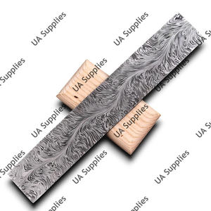 Cuchillo de Acero de Damasco Forjado a Mano con Espiga Completa, Patrón Mosaico de Pluma de Serpiente, DIY OEM ODM Personalizable, 12 pulgadas - Product Image 3