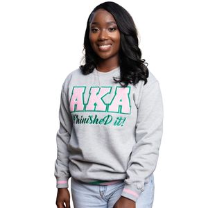 Sudadera Gris Unisex con Cuello Redondo y Estampado Gráfico de Phinished It, Algodón Premium, Informal, Elegante y Cómoda - Product Image 1