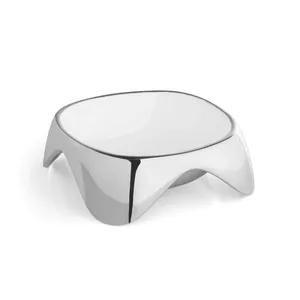 Elegante Tazón de Cerámica, Centro de Mesa Decorativo para Sala de Estar Contemporánea, Estilo Americano Ecológico, Seguro para Exportación, Plateado - Product Image 2