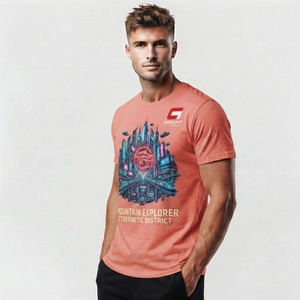 Camiseta con Estampado Gráfico para Hombre, Camiseta de Algodón Suave con Diseño Original, Construcción Ligera, Estilo Relajado, Estampado Personalizado - Product Image 6