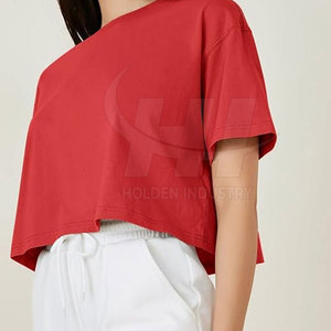 Soft Fabric Feel Women <b>Crop</b> <b>Top</b> T-Shirt Lightweight Smooth Wear Women <b>Crop</b> <b>Top</b> T-Shirt Comfortable Daily Fashion Style - Product Image 4