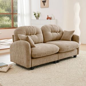 Elegante Divano a Due Posti Cloud, Divano Componibile in Ciniglia Trapuntata, Design Ergonomico in Schiuma ad Alta Densità, Comodi Divani per Soggiorno - Product Image 2