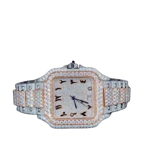 Millionaire <b>Watches</b> VVS Clarity Moissanite <b>Watch</b> Diamond Fashionable Arabic Analog Quartz <b>Watch</b> Available for Bulk Buyers - Product Image 1